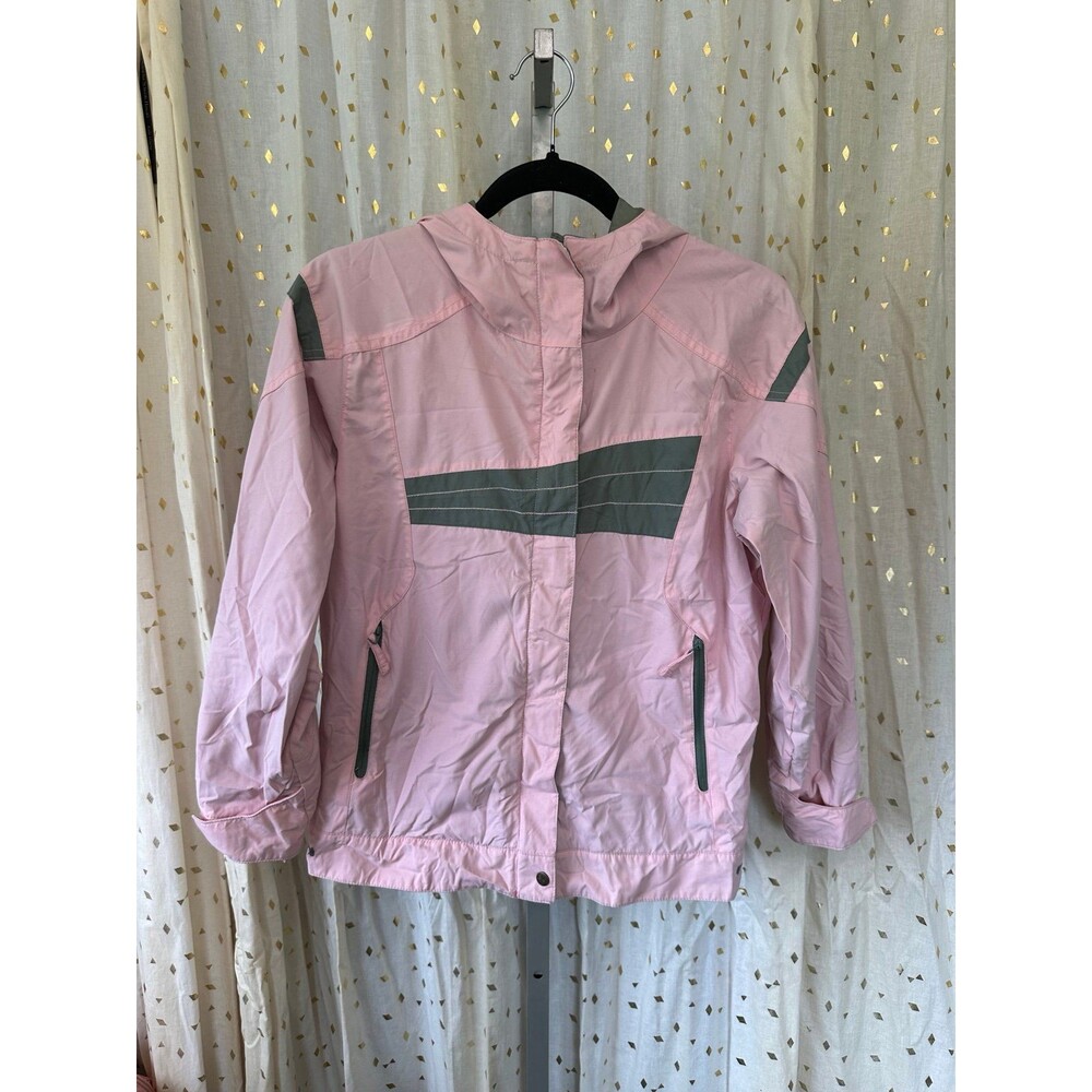 Columbia Sportswear Youth Girl Pink Hooded Windbreaker Zip Up Rain Jacket 10/12